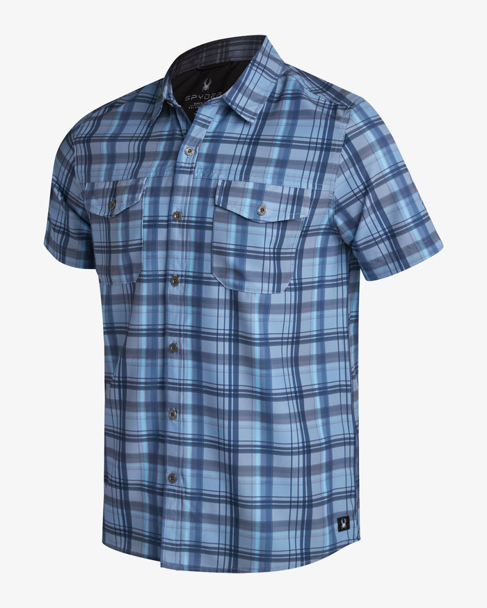 Men's Seaside Collared Shirt- Dusty Blue