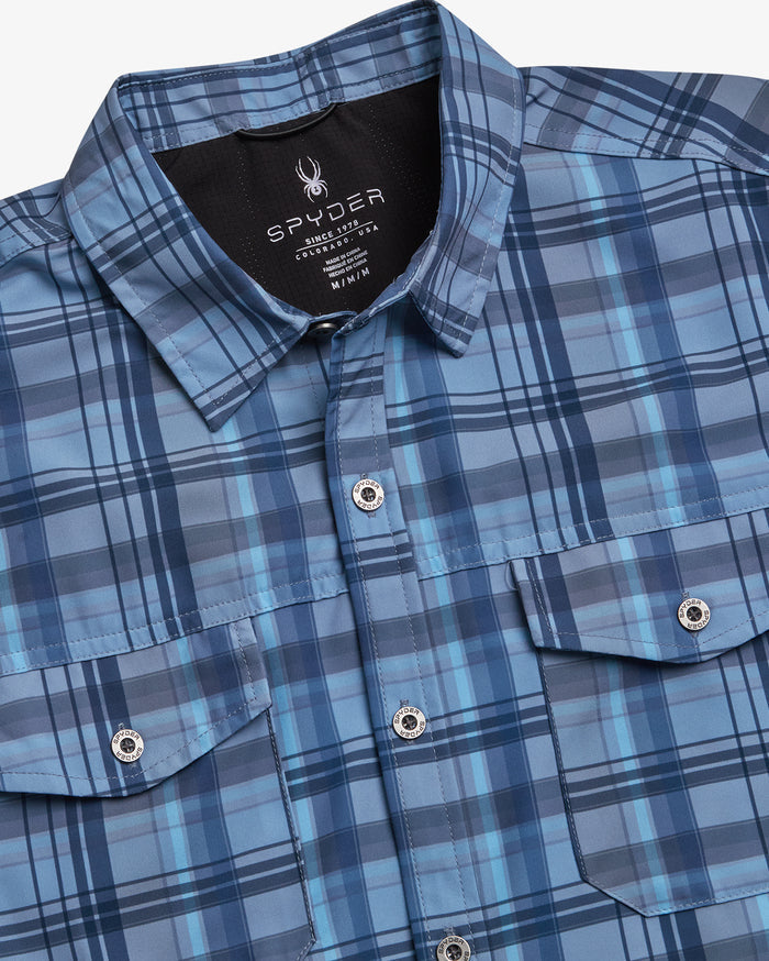 Men's Seaside Collared Shirt- Dusty Blue