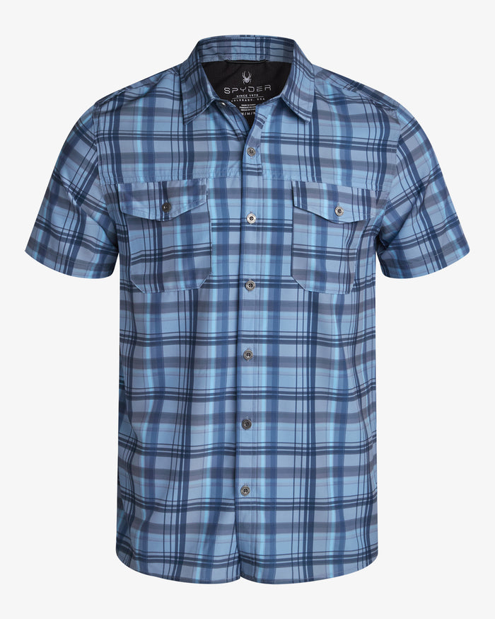 Men's Seaside Collared Shirt- Dusty Blue