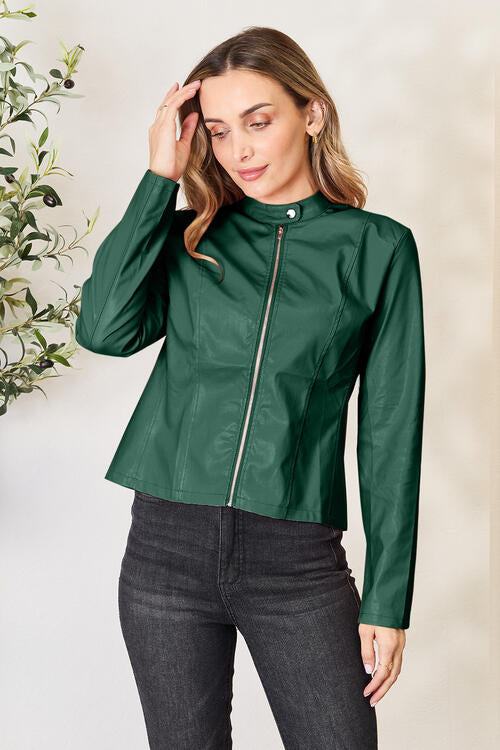 Mock Neck Zip Up Jacket - Madikfashions.com