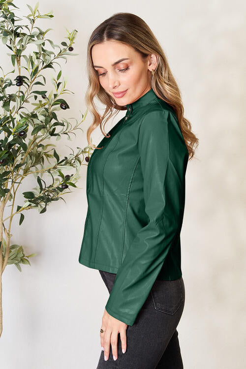 Mock Neck Zip Up Jacket - Madikfashions.com
