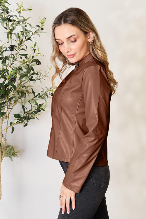 Mock Neck Zip Up Jacket - Madikfashions.com