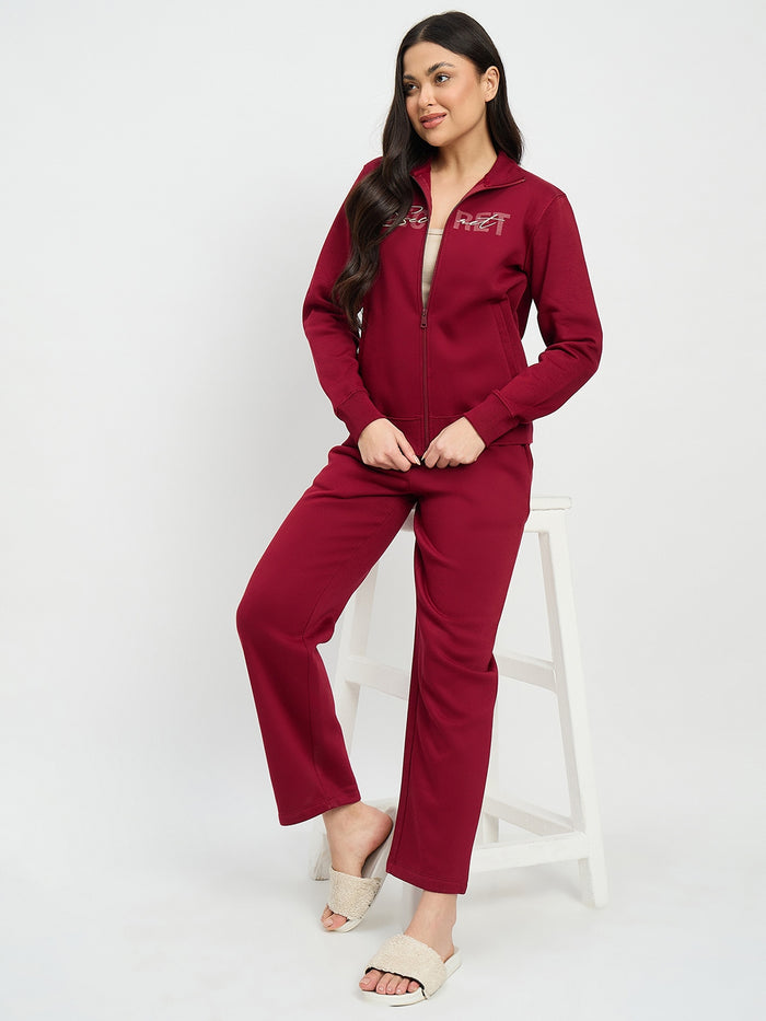 mSECRET Maroon Cotton Blend Track Bottoms