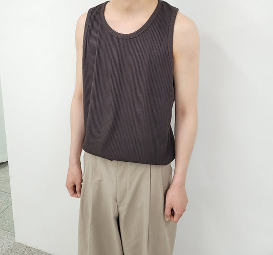 Rib Loose Fit Sleeveless Tee