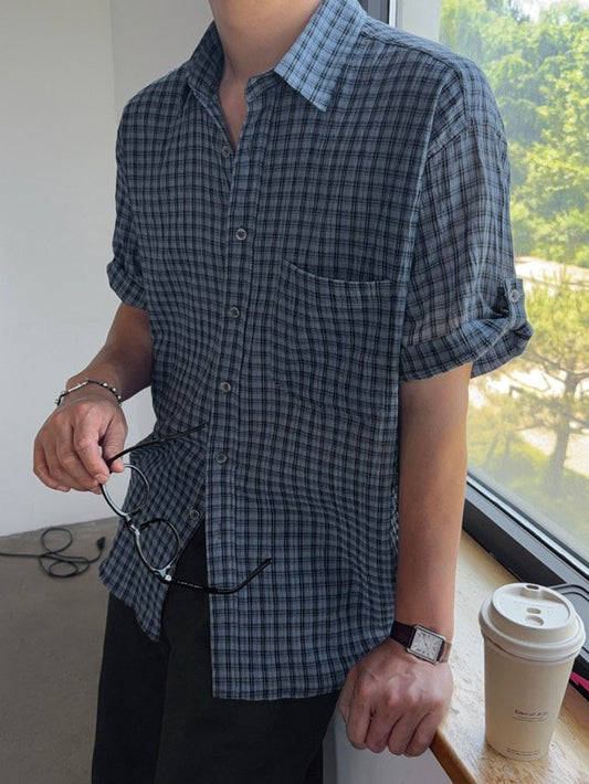 Roll-Up Toy Check Half Shirt