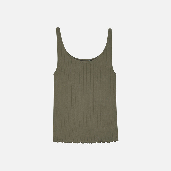 Women's Cotton Edie Low Back Top - Olive