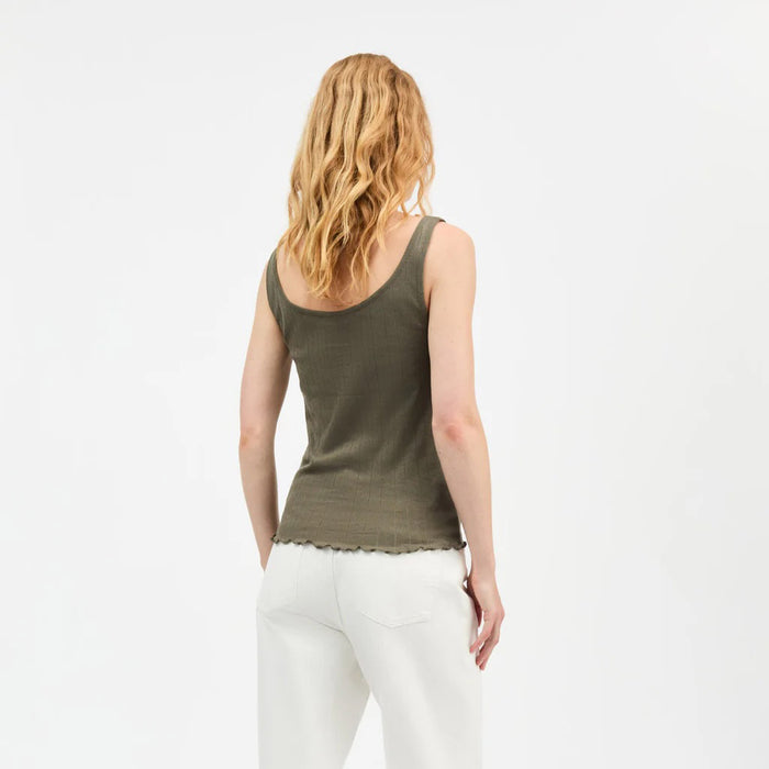 Women's Cotton Edie Low Back Top - Olive