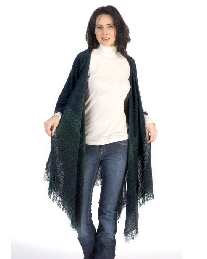 Blackberry Green - Lambswool Ruana