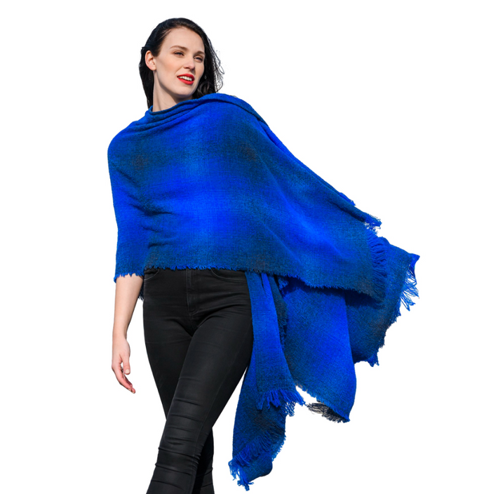 Mountain Blue - Lambswool Ruana