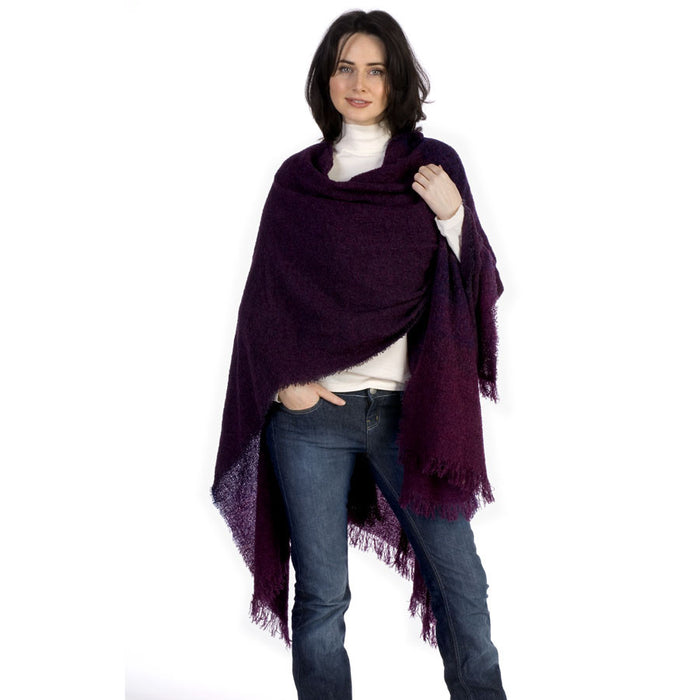Rich Burgundy - Lambswool Ruana