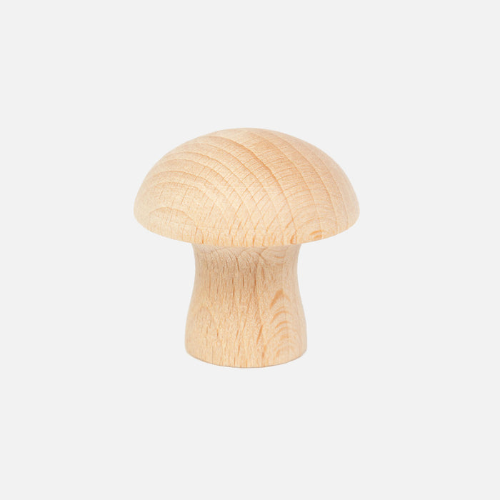 Wooden Natural Mushrooms - 6 Pieces